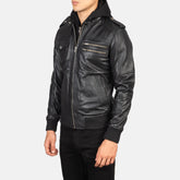 Blackcraft Glide Premium Hooded Leather Bomber